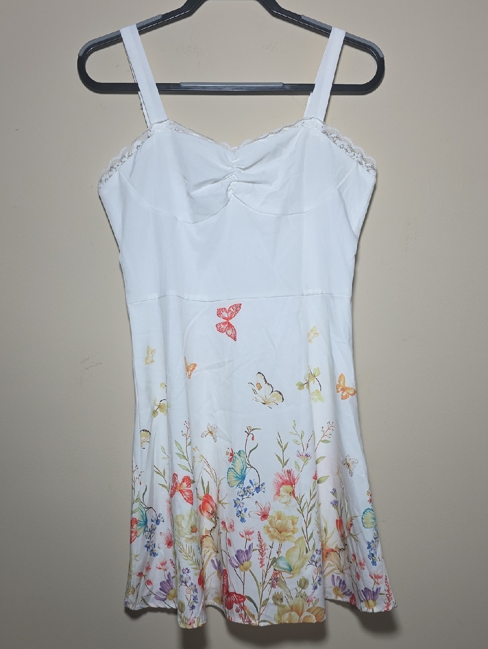 SHEIN White Floral & Butterfly Mini Dress - Picture 2 of 7